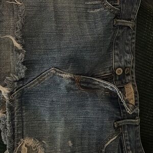 Hollister Blue Distressed Denim Skirt